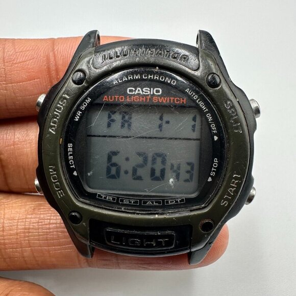 3/$30 Casio Digital Watch Men Black Case Only No Band W93H-1AV Round 35MM - Picture 1 of 10